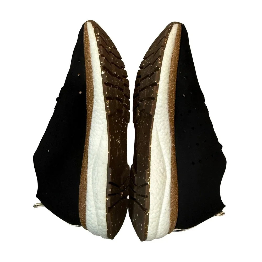 OTBT Alstead Perferated Black Textile Calf Hair Cow Print Sneakers Womens 9M‎